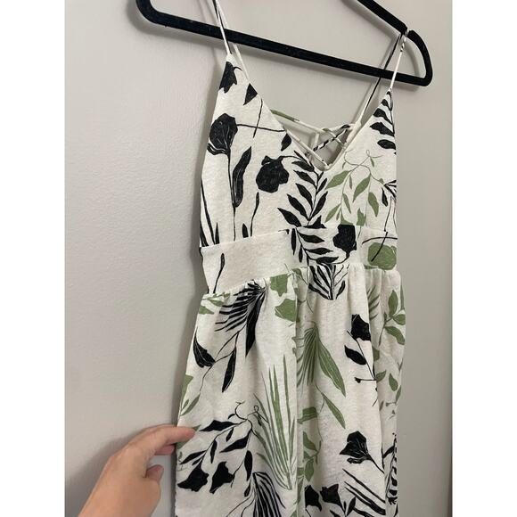 For Days Linen Blend Beach Travel Resortwear Tie Back‎ Dress Small - Picture 3 of 7